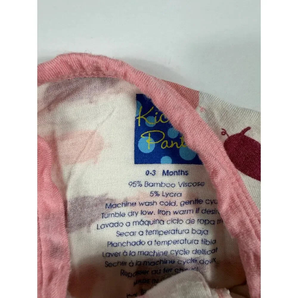 Kickee Pants Natural Pigs Ruffle Footie Bamboo Pajamas 0-3 Months